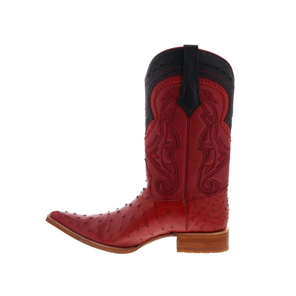Los Altos Mens Ostrich Boots XXX-Toe Red Boots (NWT) - Picture 5 of 7